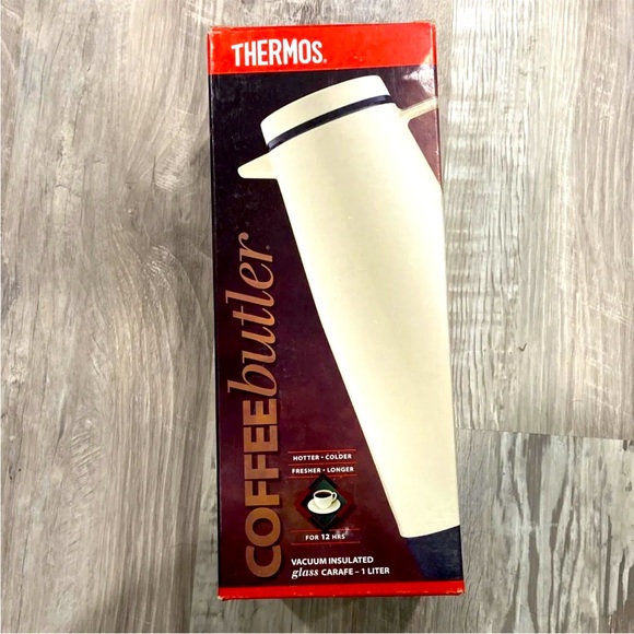 Vintage Thermos Coffee Butler Carafe Insulated 1 Liter Capacity (1013/50) White - Picture 2 of 11